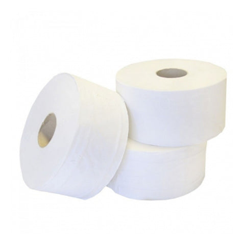 Mini Jumbo Toilet Rolls | Premium 2 Ply Tissue | Large Core 3" / 76mm | 150m Roll | 12 Pack