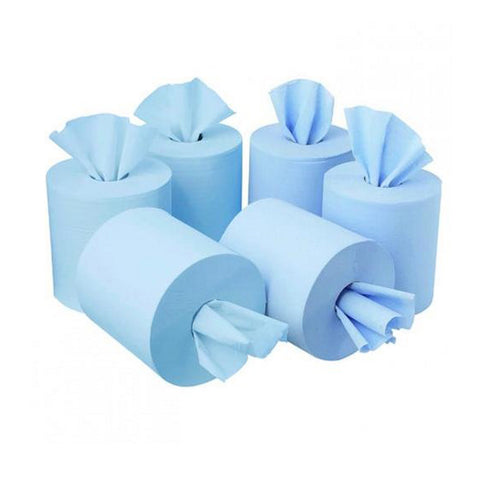 Blue 2 Ply Contract Centrefeed Rolls (120m Roll) - 6 Pack