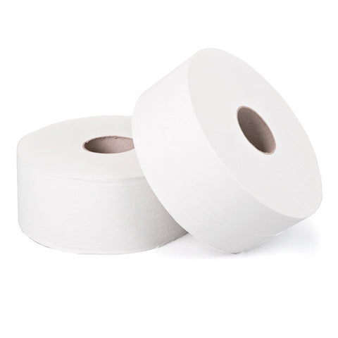 Maxi Jumbo Toilet Rolls | Premium 2 Ply Tissue | Large Core 3" / 76mm | 300m Roll | 6 Pack