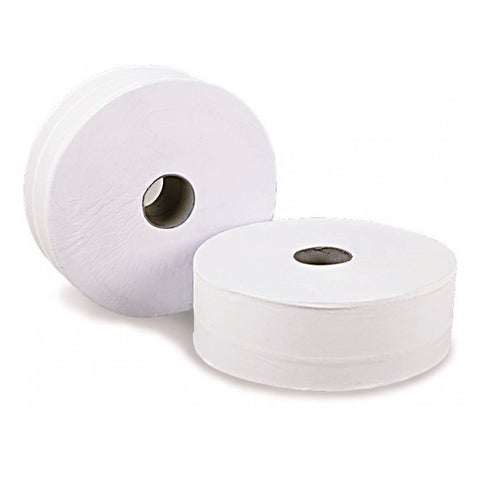 Maxi Jumbo Toilet Rolls | Premium 2 Ply Tissue | Standard Core 2.25" / 57mm | 300m Roll | 6 Pack