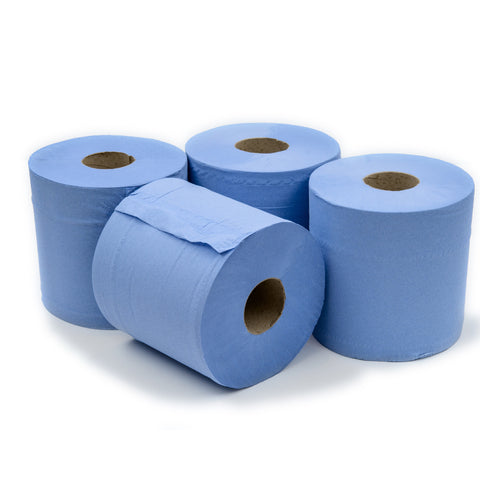 Blue 2 Ply Centrefeed Rolls (150m Roll) - 6 Pack